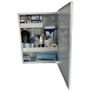 Botiquín Metálico de Pared EQUIPADO 30 x 40 x 10 cm Calibre 28 | Resistente y Funcional  BMETIGB