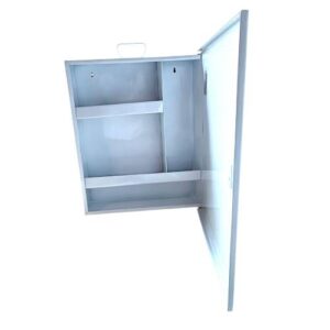 Botiquín Metálico XG de Pared | Máxima Capacidad y Seguridad para Emergencias 40 x 50 x 10 cm, CALIBRE 28.    BMETIXGV