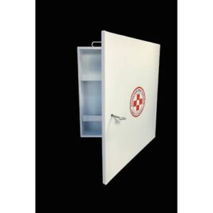 Botiquín Metálico XG de Pared | Máxima Capacidad y Seguridad para Emergencias 40 x 50 x 10 cm, CALIBRE 28. BMETIXGV