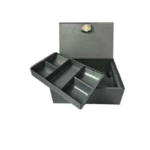 Caja Metálica para Dinero Calibre 28 31 × 21 × 11 cm – Caja de Seguridad con Bandeja Organizadora Modelo SEGL