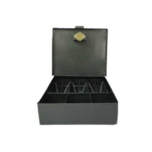 Caja Metálica para Dinero Calibre 28 25 × 25 × 8 cm – Caja de Seguridad con Compartimentos Modelo SEGM