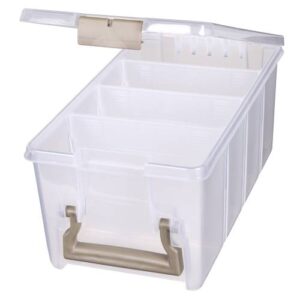 Caja Organizadora de Plástico con 3 Divisores 38.7 × 20.3 × 15.8 cm | Multiusos Transparente 6925AB