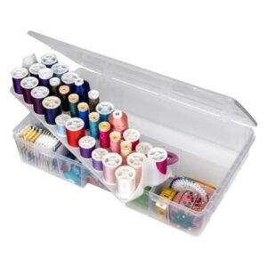 Caja para Costurero Plástica Transparente 41.9 × 24.7 × 8.25 cm – Organizador Práctico para Hilos y Accesorios.  7003AB