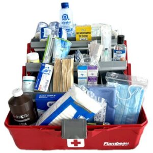Botiquín Rojo de 3 Bandejas Equipado 41 x 21.6 x 20.5 cm | Organización Profesional para Primeros Auxilios BO6383