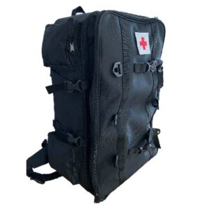 Mochila Táctica Negra para Botiquín 57x37x27 cm | Backpack Médico Profesional de Alta Capacidad y Uso Rudo MEJ7