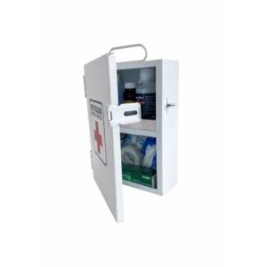 Botiquín Metálico Chico Equipado | Gabinete de Primeros Auxilios Calibre 30 16.5 x 23 x 7 cm BOMET1.