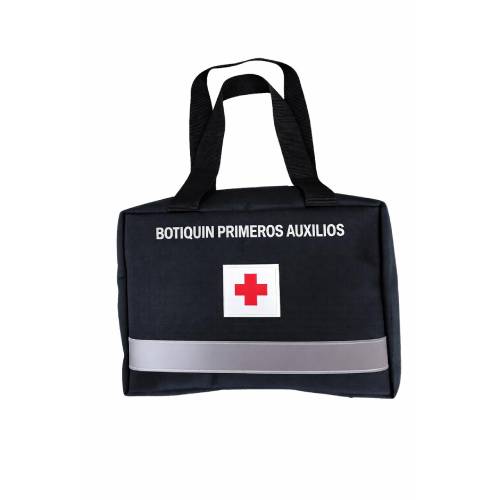 Botiquín Mochila Portátil de Lona Negra Chica 20x15x9 cm | Compacto, Ligero y Fácil de Transportar PORTATILBK