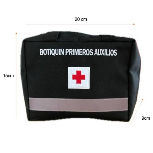 Botiquín Mochila Portátil de Lona Negra Chica 20x15x9 cm | Compacto, Ligero y Fácil de Transportar PORTATILBK - Image 3